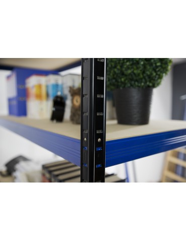Kellerregale/Garagenregale - Metallregal Werkstatt Schwerlastregal Helios HBN_180x075x30_4 Böden, Traglast: 175 Kg, Farbe: SCHWARZ/BLAU - product 13