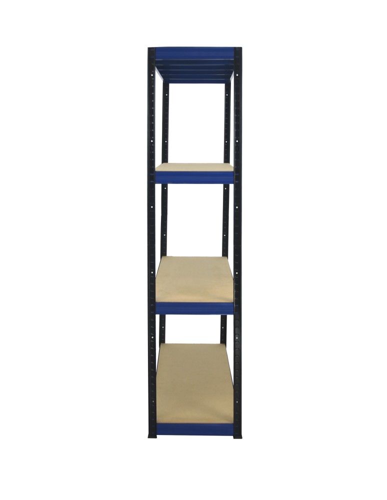 Kellerregale/Garagenregale - Metallregal Werkstatt Schwerlastregal Helios HBN_180x075x30_4 Böden, Traglast: 175 Kg, Farbe: SCHWARZ/BLAU - product new.modo24.de 3