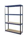Metallregal Werkstatt Schwerlastregal Helios HBN_180x075x30_4 Böden, Traglast: 275 Kg, Farbe: SCHWARZ/BLAU
