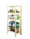 Holzregal Lagerregal Kellerregal Maxi RW-4MA (166,4x80x50), 4 durchbrochene Böden + 2 Weinböden, unbehandelt