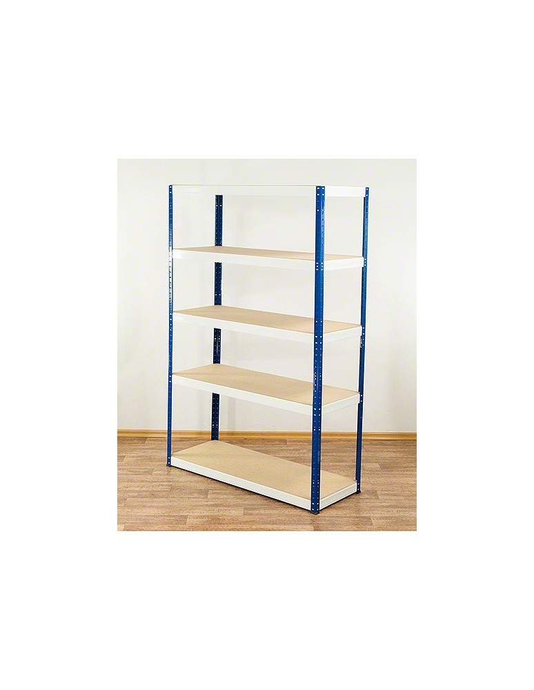 Kellerregale/Garagenregale - Metallregal Werkstatt Schwerlastregal Helios HNW_213x120x50_5 Böden, Traglast: 275 Kg, Farbe: BLAU/WEIß - product new.modo24.de 1