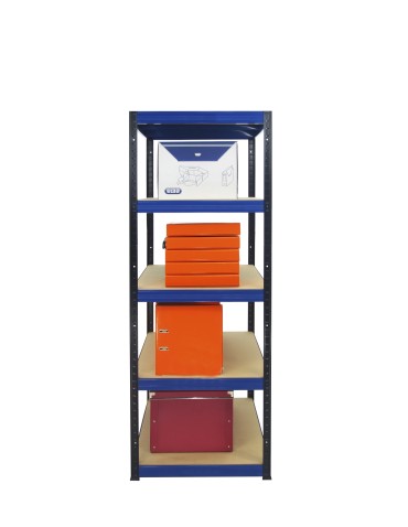 Kellerregale/Garagenregale - Metallregal Werkstatt Schwerlastregal Helios HBN_213x120x50_5 Böden, Traglast: 275 Kg, Farbe: SCHWARZ/BLAU - product 5