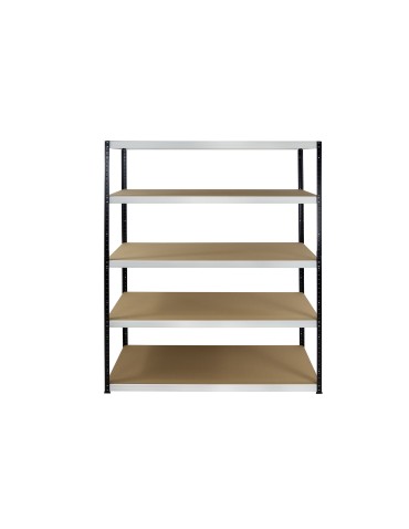 Metallregal Werkstatt Schwerlastregal Helios HBW_213x120x50_5 Böden, Traglast: 275 Kg, Farbe: SCHWARZ/WEIß - product 2