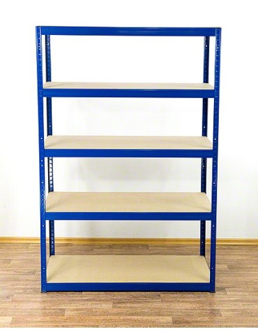 Metallregal Werkstatt Schwerlastregal Helios HNN_213x120x45_5 Böden, Traglast: 350 Kg, Farbe: BLAU - product 2
