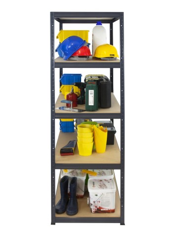 Kellerregale/Garagenregale - Metallregal Werkstatt Schwerlastregal Helios HGG_213x120x40_5 Böden, Traglast: 175 Kg, Farbe: GRAU - produkt 9