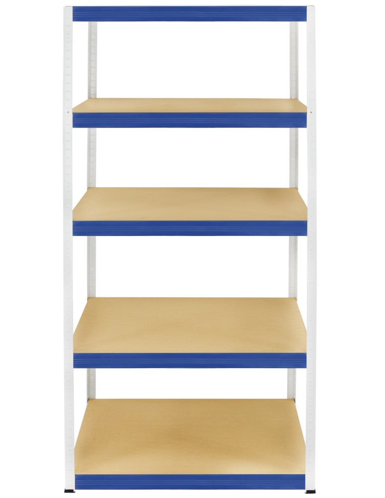 Kellerregale/Garagenregale - Metallregal Werkstatt Schwerlastregal Helios HWN_213x120x40_5 Böden, Traglast: 275 Kg, Farbe: WEIß/BLAU - product new.modo24.de 1