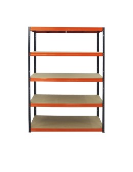 Metallregal Werkstatt Schwerlastregal Helios HBO_213x120x35_5 Böden, Traglast: 400 Kg, Farbe: SCHWARZ/ORANGE - product 2