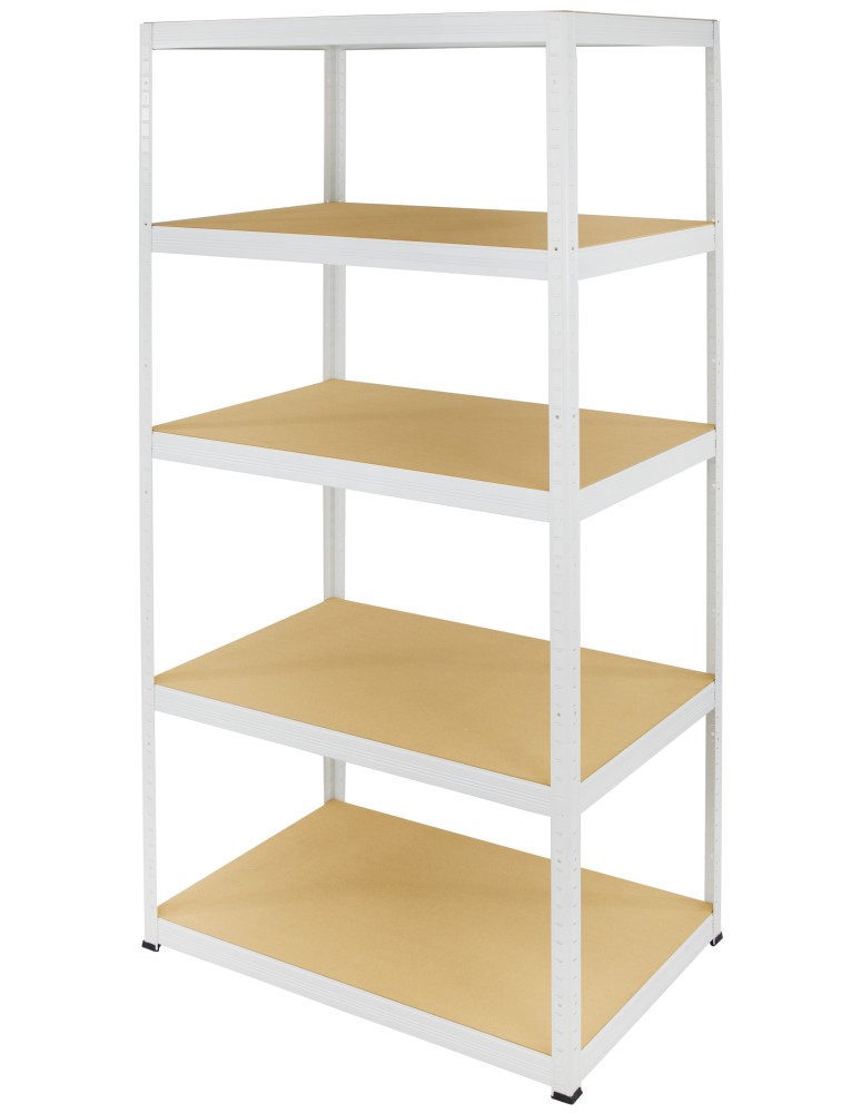 Kellerregale/Garagenregale - Metallregal Werkstatt Schwerlastregal Helios HWW_213x120x35_5 Böden, Traglast: 275 Kg, Farbe: WEIß - product new.modo24.de 1