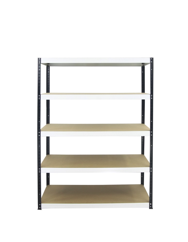 Kellerregale/Garagenregale - Metallregal Werkstatt Schwerlastregal Helios HBW_213x100x50_5 Böden, Traglast: 175 Kg, Farbe: SCHWARZ/WEIß - product new.modo24.de 2