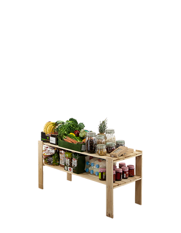 Holzregal Lagerregal Kellerregal Maxi 2NA  (64x 120x50), 2 durchbrochene Böden, unbehandelt