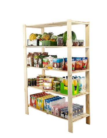 Holzregal Lagerregal Kellerregal Maxi 4NA+ (166,4x120x50), 5 durchbrochene Böden, unbehandelt