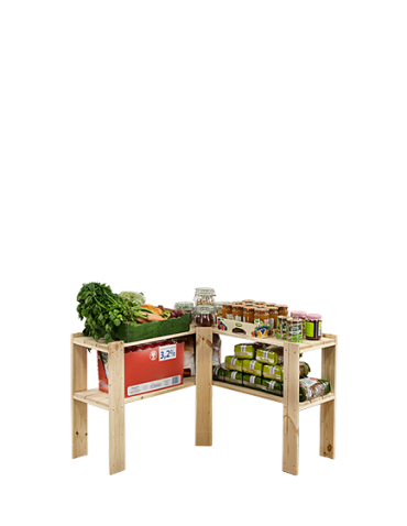 Holzregal Lagerregal Kellerregal Maxi 2-ZA  (64 x85x30), 2 durchbrochene Böden, unbehandelt