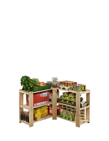 Holzregal Lagerregal Kellerregal Maxi 2ZA+ (64x85x30), 3 durchbrochene Böden, unbehandelt