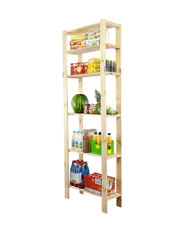 Holzregal Lagerregal Kellerregal Maxi 6LA (230,4x80x30), 6 durchbrochene Böden, unbehandelt