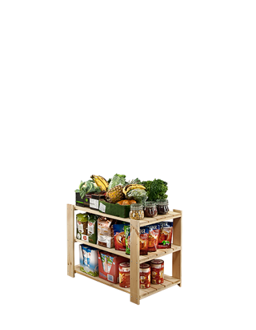 Holzregal Lagerregal Kellerregal Maxi 2MA+ (64x80x50), 3 durchbrochene Böden, unbehandelt