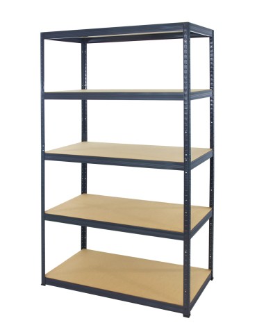 Kellerregale/Garagenregale - Metallregal Werkstatt Schwerlastregal Helios HGG_213x090x50_5 Böden, Traglast: 275 Kg, Farbe: GRAU - product 1