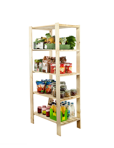 Holzregal Lagerregal Kellerregal Maxi 4MA+ (166,4x80x50), 5 durchbrochene Böden, unbehandelt
