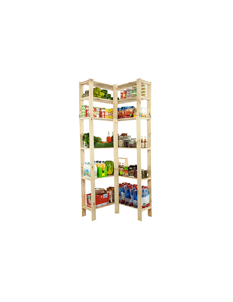 Speisekammer-Regale - Holzregal Lagerregal Kellerregal Maxi 6ZA (230,4x85x30), 6 durchbrochene Böden, unbehandelt - product new.modo24.de 1