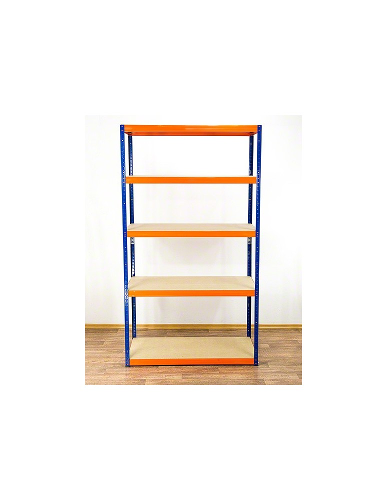Kellerregale/Garagenregale - Metallregal Werkstatt Schwerlastregal Helios HNO_213x090x45_5 Böden, Traglast: 350 Kg, Farbe: BLAU/ORANGE - produkt new.modo24.de 3