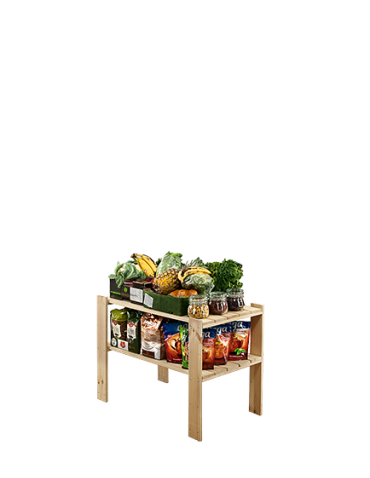 Holzregal Lagerregal Kellerregal Maxi 2MA (64x80x50), 2 durchbrochene Böden, unbehandelt