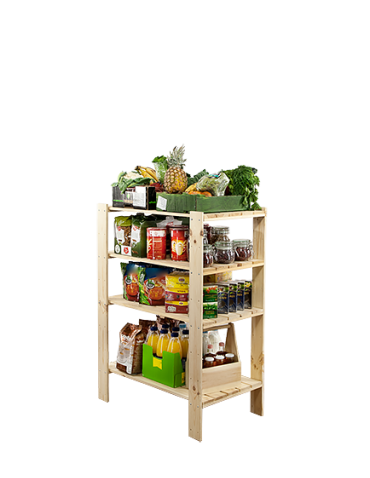 Holzregal Lagerregal Kellerregal Maxi 3MA+(115x80x50), 4 durchbrochene Böden, unbehandelt