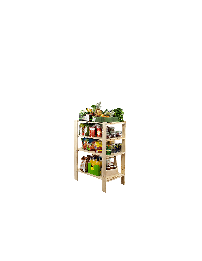 Speisekammer-Regale - Holzregal Lagerregal Kellerregal Maxi 3MA+(115x80x50), 4 durchbrochene Böden, unbehandelt - product new.modo24.de 1