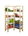 Holzregal Lagerregal Kellerregal Maxi 4ZA+ (166,4x85x30), 5 durchbrochene Böden, unbehandelt