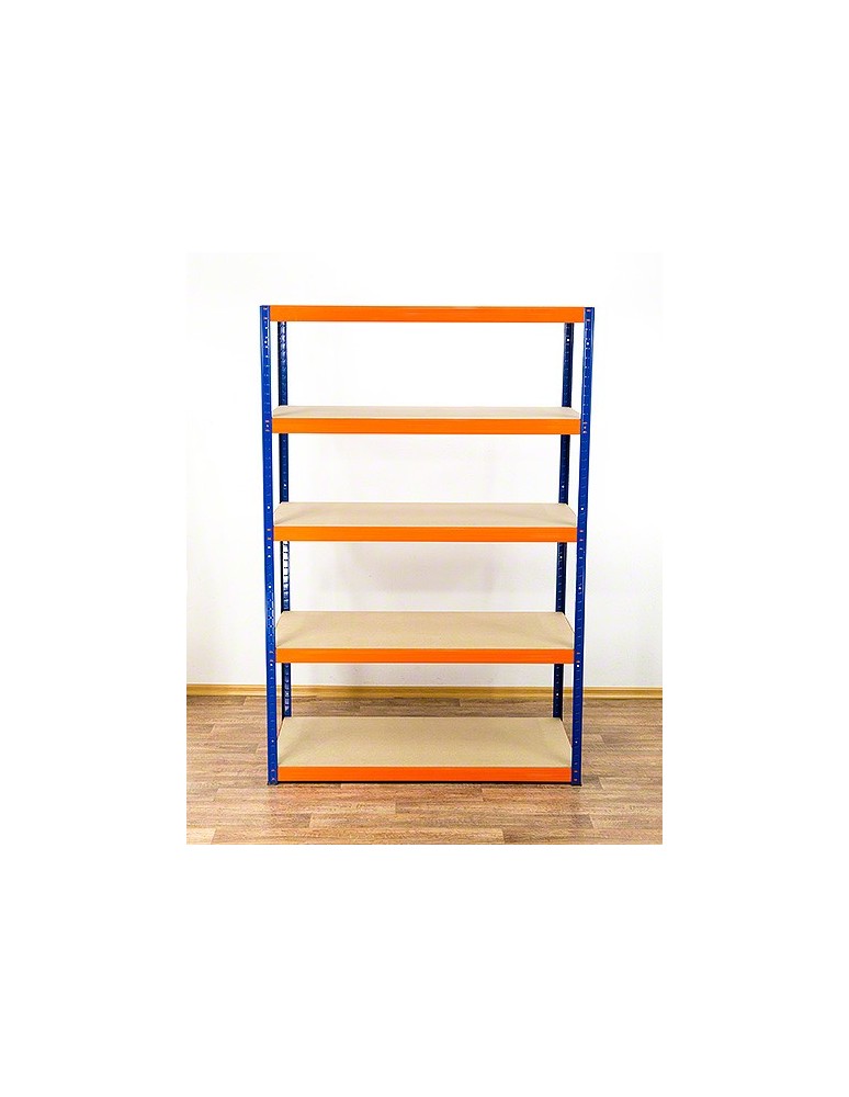 Kellerregale/Garagenregale - Metallregal Werkstatt Schwerlastregal Helios HNO_213x090x35_5 Böden, Traglast: 175 Kg, Farbe: BLAU/ORANGE - product new.modo24.de 3