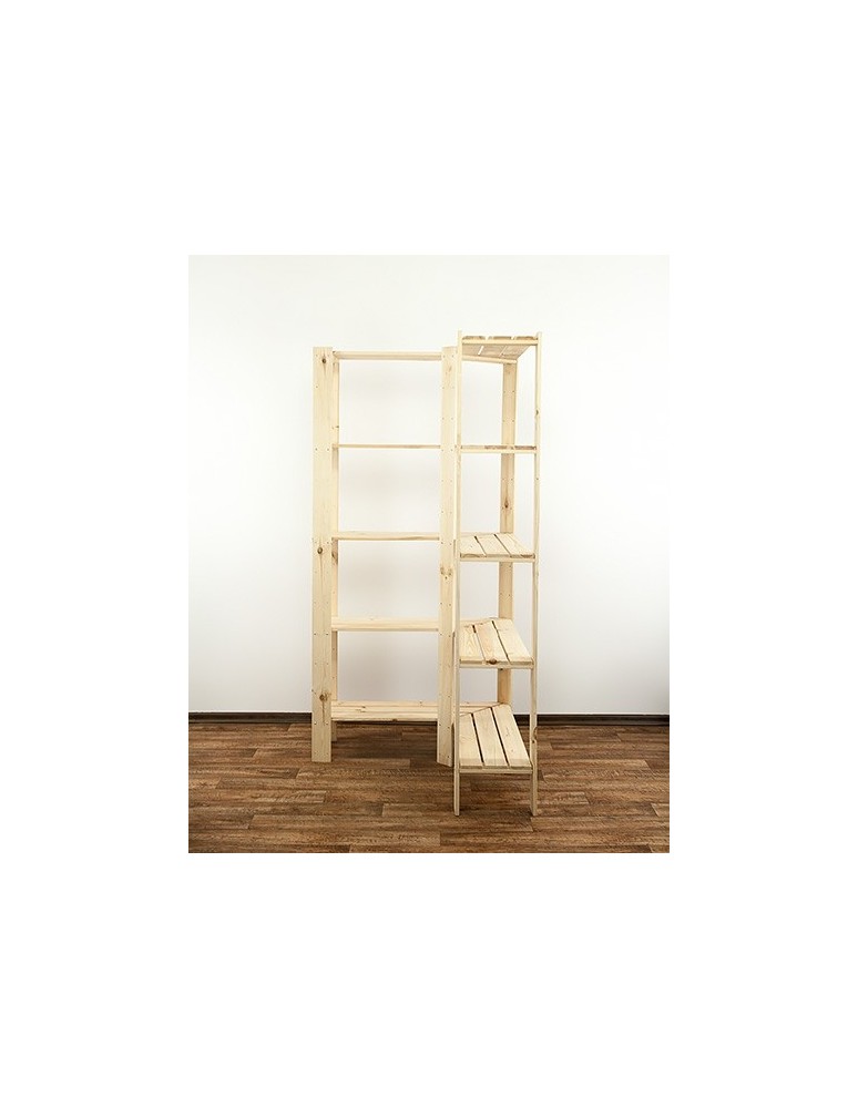 Speisekammer-Regale - Holzregal Lagerregal Kellerregal Maxi 4ZA+ (166,4x85x30), 5 durchbrochene Böden, unbehandelt - produkt new.modo24.de 12