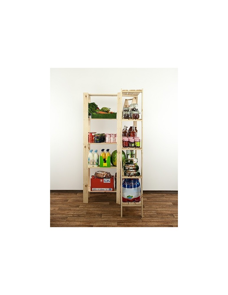 Speisekammer-Regale - Holzregal Lagerregal Kellerregal Maxi 4ZA+ (166,4x85x30), 5 durchbrochene Böden, unbehandelt - produkt new.modo24.de 14