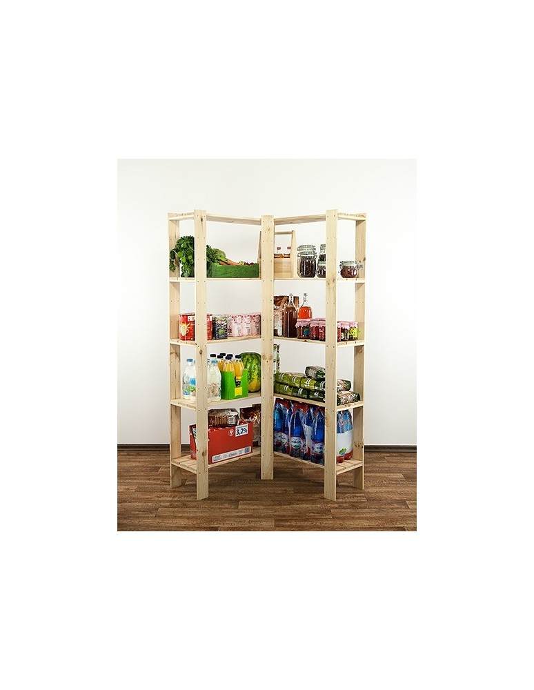 Speisekammer-Regale - Holzregal Lagerregal Kellerregal Maxi 4ZA+ (166,4x85x30), 5 durchbrochene Böden, unbehandelt - produkt new.modo24.de 15