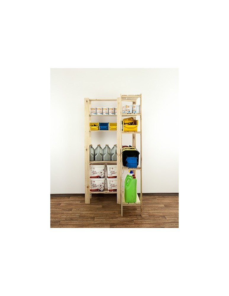 Speisekammer-Regale - Holzregal Lagerregal Kellerregal Maxi 4ZA+ (166,4x85x30), 5 durchbrochene Böden, unbehandelt - produkt new.modo24.de 16