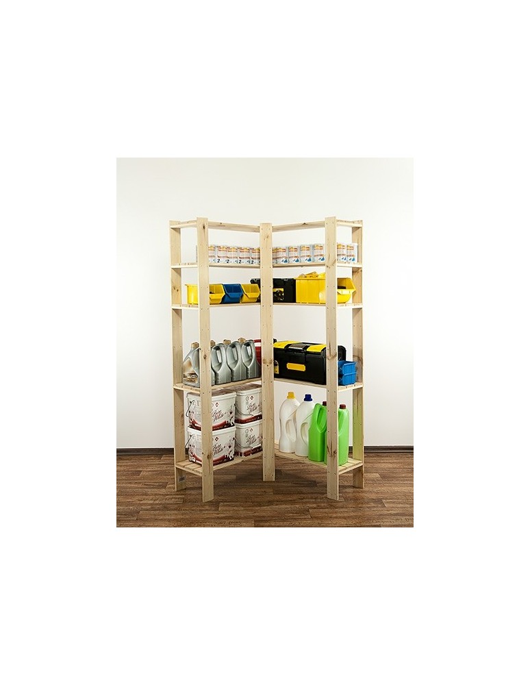 Speisekammer-Regale - Holzregal Lagerregal Kellerregal Maxi 4ZA+ (166,4x85x30), 5 durchbrochene Böden, unbehandelt - produkt new.modo24.de 17