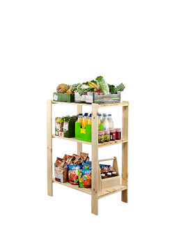 Holzregal Lagerregal Kellerregal Maxi 3MA (115x80x50), 3 durchbrochene Böden, unbehandelt