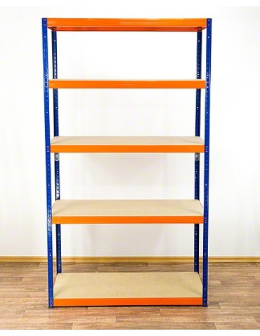 Kellerregale/Garagenregale - Metallregal Werkstatt Schwerlastregal Helios HNO_213x075x45_5 Böden, Traglast: 350 Kg, Farbe: BLAU/ORANGE - product 3