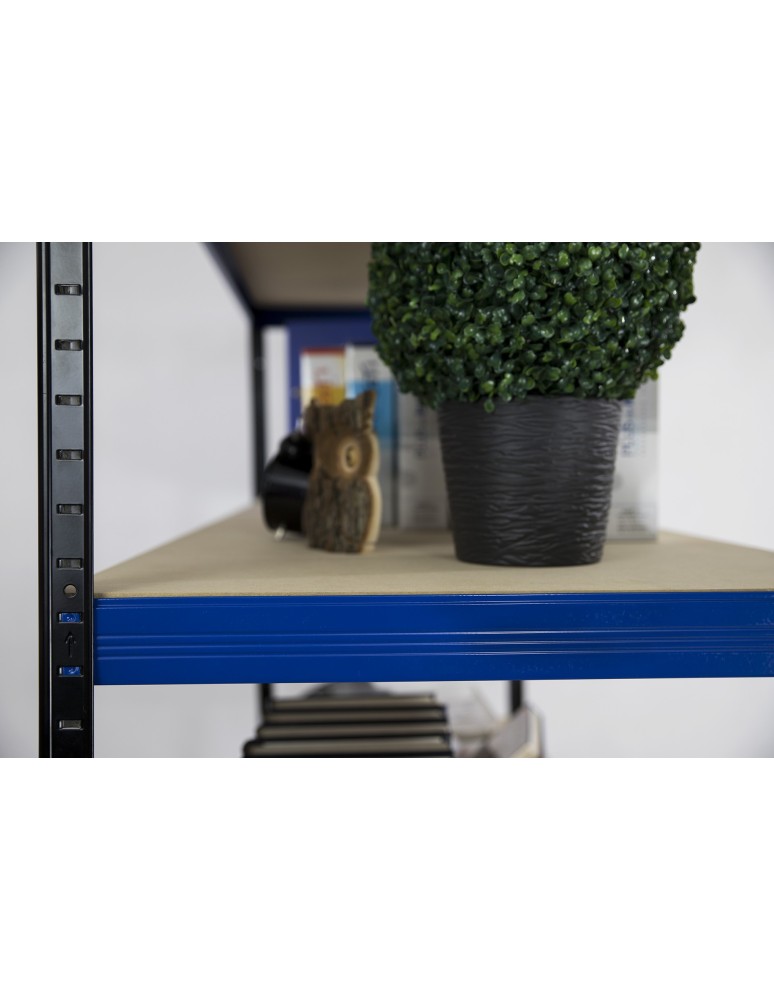 Kellerregale/Garagenregale - Metallregal Werkstatt Schwerlastregal Helios HBN_213x075x50_5 Böden, Traglast: 175 Kg, Farbe: SCHWARZ/BLAU - product new.modo24.de 13