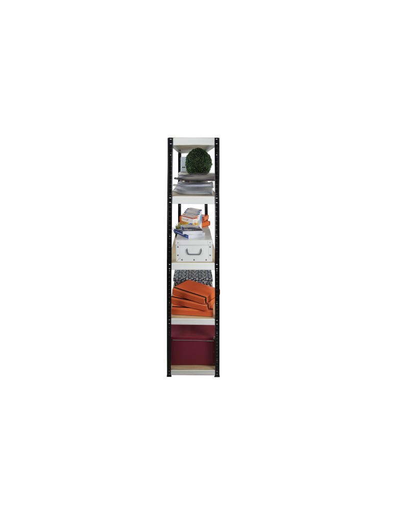 Kellerregale/Garagenregale - Metallregal Werkstatt Schwerlastregal Helios HBW_213x075x50_5 Böden, Traglast: 275 Kg, Farbe: SCHWARZ/WEIß - product new.modo24.de 1