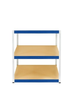 Metallregal Werkstatt Schwerlastregal Helios HWN_106x120x45_3 Böden, Traglast: 275 Kg, Farbe: WEIß/BLAU