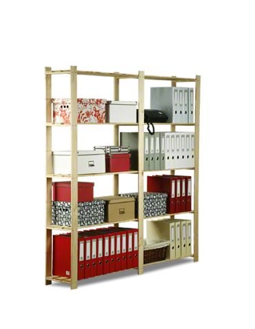 Holzregal 5 Böden 170x170x28 cm, B02R_170X170X28_N0F, Unbehandelt - product 2