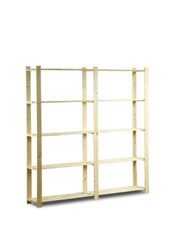 Holzregal 5 Böden 170x170x28 cm, B02R_170X170X28_N0F, Unbehandelt