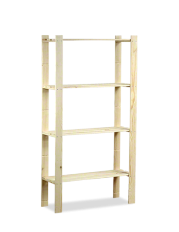Holzregal 4 Böden, 150x80x28 cm,  B17R_150X080X28_N0F1, Unbehandelt