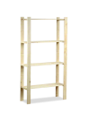 Holzregal 4 Böden, 150x80x28 cm,  B17R_150X080X28_N0F1, Unbehandelt