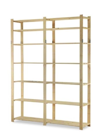 Holzregal 7 Böden 220x170x38 cm, B32R_220X170X38_N0F1, Unbehandelt - product 2