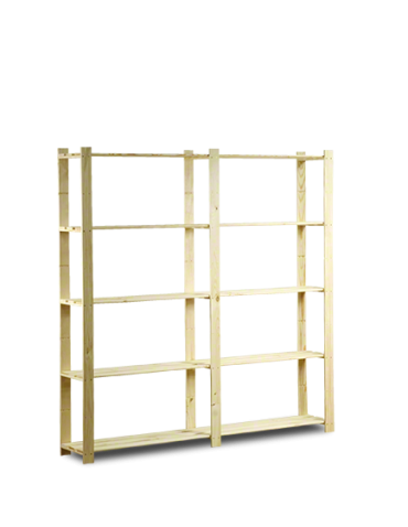 Holzregal 5 Böden 170x170x38cm, B03R_170X170X38_N0F1, Unbehandelt