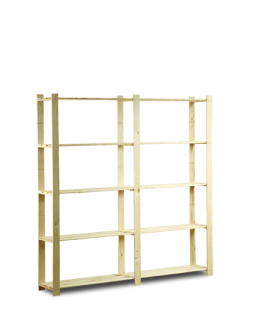 Holzregal 5 Böden 170x170x38cm, B03R_170X170X38_N0F1, Unbehandelt