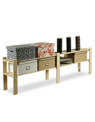 Holzregal 2 Böden 50x170x28 cm, B04R_050X170X28_N0F1, Unbehandelt - product 2