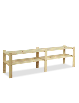 Holzregal 2 Böden 50x170x38 cm, B05R_050X170X38_N0F1, Unbehandelt