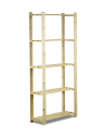 Holzregal 5 Böden, 170x80x28 cm, B18R_170X080X28_N0F1, Unbehandelt