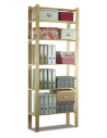 Holzregal 6 Böden 200x80x28 cm, B27R_200X080X28_N0F1, Unbehandelt