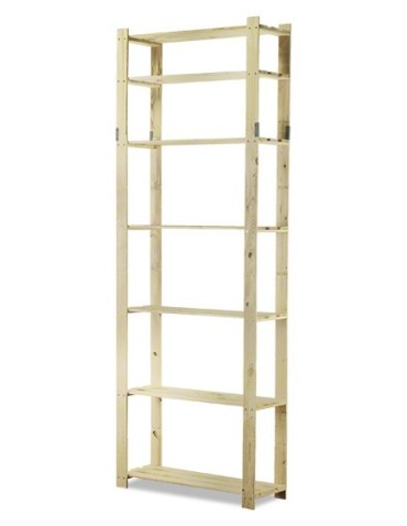 Holzregal 7 Böden 220x80x28 cm, B28R_220X080X28_N0F1, Unbehandelt - produkt 2